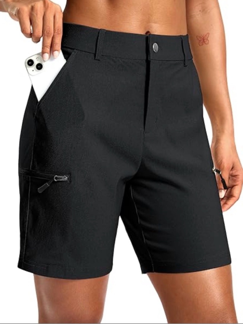 Willit Women’s Black Performance Quick Dry Cargo Shorts